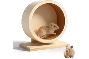 GOBESTY Hamsterrad Holz Natur, Laufrad Hamster Kork mit Kugellager, Sicher, Krallenschonend, Hamster Laufrad Leises für Hamsters Klein Nager, Laufräder Nager Zubehör(Ø15cm)