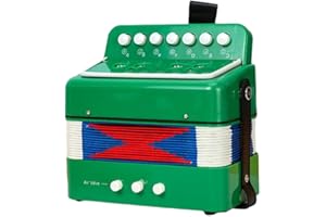 Btuty acordeón de 7 teclas de 2 bajos Instrumento musical de material ABS para principiantes Acordeón de botones ligero Coordinación ojo-mano Rendimiento en el escenario