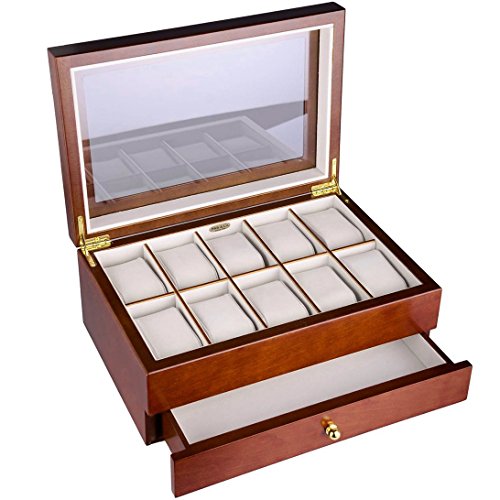 Lionite Mele 10 Watch Burlwood Display Box Case Lovely Gift