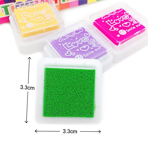 24 Farben Stempelkissen Set, ApoGo Stempel Tinte, Tinte Pads Stempel, Stamp Pad Fingerdruck fuer Papier Handwerk Stoff, Fingerabdruck ,Scrapbook, Malerei ,Mehrfarbige - 4