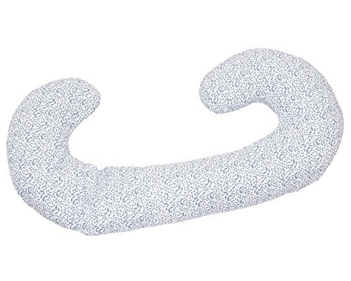 Motherhood Cover for the Sleepy-C Maternity Support and Side Sleeper Pillow (Blue Leaves)