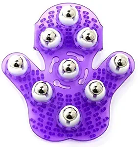 WHOLE MART Full Body Massage Glove with Roller Ball Pain Relief Relax Massager Tool for Neck Back Shoulder Buttocks Body Health Care(Multi)