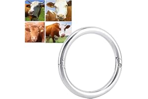 Restokki Anillo de nariz de ganado, anillo de nariz de toro de acero inoxidable, accesorio de ganadería, alicates de nariz de toro de ganado, anillos de perforación de aro(L)