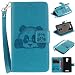Produktbild Lonchee ASUS Zenfone 3 Max ZC520TL Wallet Tasche Brieftasche Schutzhülle , Panda geprägtes Muster Design Hochwertige PU Leder Folio Tasche Case Hülle im Bookstyle mit Standfunktion Kredit Kartenfächer (blau)