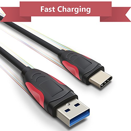 Typ C auf USB-Kabel, USB C Ladekabel, Higoo USB C Kabel Pack 2 [2M / 6.6FT + 0.25M / 0.8FT] Samsung Quick Charge Kabel 3.0 Datenübertragung USB Kabel für Huawei Honor Galaxy Nexus Lumia Schwarz Rot - 4