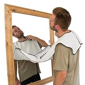 Fizz Creations Beard Buddy Shaving Bib - Attaches to Mirror with Suction Cups for Mess Free Styling Trimming, White, 1… - Image 3
