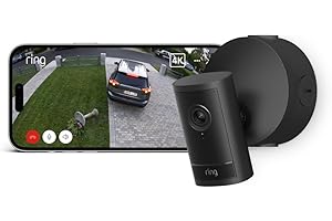 Ring Caméra extérieure Pro avec adaptateur PoE (Outdoor Camera Pro, nouvelle génération) | Caméra de surveillance | Retinal 4K, zoom 10X | Essai gratuit de 30 jours de l'abonnement Ring