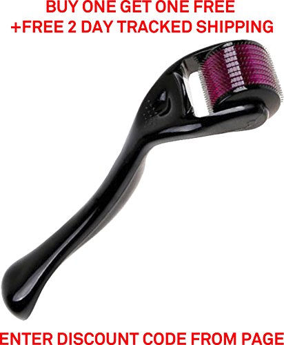 Best Derma Roller 1.0mm + FREE User Guide - 540 Titanium & Gold Coated Micro Needles - SkinPep Ultimate Professional Skin Care Therapy And Treatment Of Light Scars, Hair Loss, Mild Stretch Marks, Aged Skin, Sun Damaged Skin, Hyper-Pigmentation - 30 Day Money Back Guarantee
