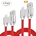 Produktbild iPhone Ladekabel, Sheepam [2er-Pack 2.0Mt] Lightning Kabel auf USB TPE-Material iPhone Kabel für Apple iPhone X / 8 / 8 Plus / 7 / 7 Plus / 6S / 6S Plus / 6 / 6 Plus / SE / 5S / 5C / 5, iPad und iPod. (Rot) (2.0m)