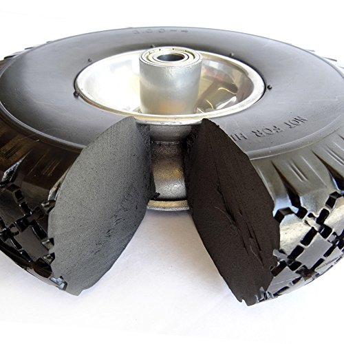 2 Stück PU-Räder 260 mm für Achse 20 mm Schwarzes mit Stahl Kugelager Extra Stark Sackkarrenrad Bollerwagen-rad Vollgummi-Sackkarrenräder 100% pannensicher - 6