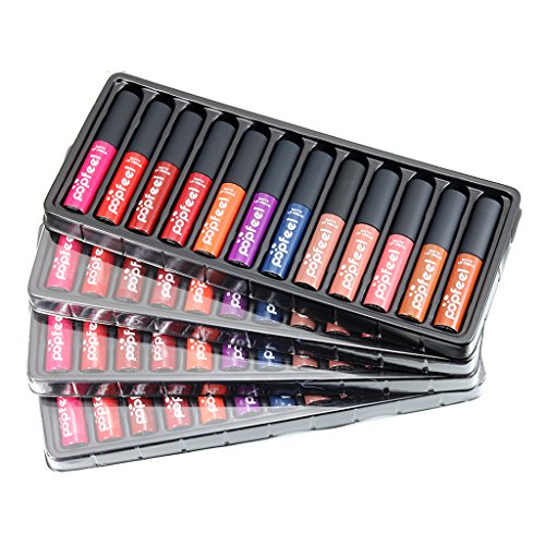 MagiDeal 12 Farbe Matt Make-up Lipgloss Langanhaltend Flüssigkeit Lippenstifte Makeup Lipsticks Set - 5