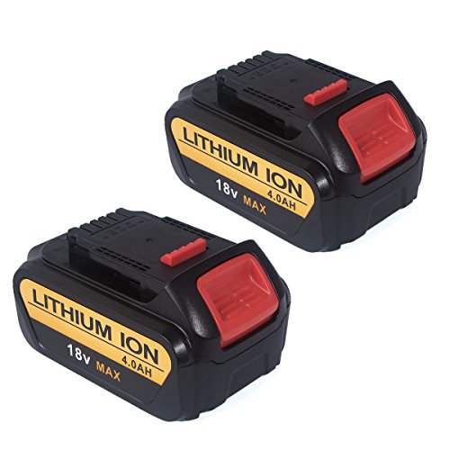 FLAGPOWER 4.0Ah 18V 20V Werkzeug Akku für DeWalt XR DCB184 DCB200 DCB182 DCB180 DCB181 DCB182 DCB201 18V Batterie Li-ion Accu (4.0Ah 2 Stück)