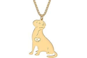 YAYAKO Edelstahl Golden Retriever Hund Halskette Kette Anhänger 18K Gold Halskette Hund Geschenke für Hundeliebhaber Frauen Mädchen