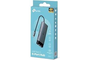 TP-Link UH6120C Hub USB 3.0 UH6120C, 6 Puertos USB y 2 Puertos de Carga Tipo-C, Velocidad de Transferencia de hasta 5Gbps, Carga Rápida 5V/2.4A, Diseño Compacto y Portátil, Windows, Mac y Linux