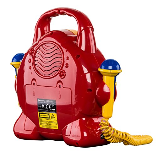 Roadstar KID-55CD Kinder CD-Spieler mit 2 Mikrofonen und Karaoke-Funktion (tragbar, Batterie-Betrieb, Kopfhörer-Anschluss, 10 Watt Musikleistung) - 4