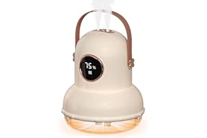 ICARERSPACE Cool Mist Humidifier, mit Nachtlicht bis 300ml Mini tragbarer Luftbefeuchter mit 3 justierbarem doppeltem Spray Persönlicher Luftbefeuchter für Schlafzimmer Kinder Büro Desktop (Beige)
