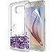 Produktbild Handyhülle Samsung Galaxy S6 Hülle,Handyhülle Samsung S6 Hülle Glitzer,LeYi Neu Original [Glitzer Flüssig] Süße Mädchen Frauen Treibsand Clear Transparent Durchsichtig Silikon TPU Bumper Smartphone Hard Handy Hülle Schutzhülle Back Cover mit Schutzfolie für Samsungs Galaxies S6 Cover Case Handy Hüllen ZX Purple