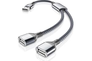 Basesailor USB Rozgałęziacz 1 Wejście 2 Wyjścia 0.3M,A Męski Na Podwójny Żeński Kabel Przedłużający Y Adapter,Podwójny Port USB Rozszerzający Hub,Xbox One Series,PS4,PS5,Laptop,Klawiatura,Mysz