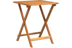 vidaXL Table de Jardin Pliante Naturel 60 x 60 x 72 cm, Table d'extérieur Pliable légère, Bois d'acacia, Design Moderne, résistante aux UV, Parfaite pour Jardin, Patio, terrasse