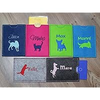 Heimtierausweis Hülle aus Filz - individuell bestickt - Hundeausweis - Tierausweis - Schutzhülle - Impfpass - Katzenausweis