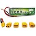 Produktbild Lipo Akku 11.1V 5000mAh 50C 3S LiPo Akku mit XT60 Stecker und Zubehör Stecker (Traxxas / Tamiya / EC3 / Dean T) für RC Auto Losi Traxxas Slash Buggy Truggy Drohne und FPV (5000mAh, 11.1V)
