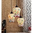 B D light 3D 3 Light Hanging Mosaic 3L Ceiling Lamp For Bedroom/Living Room/Restaurants/Indoor And Outdoor (Multi Color)