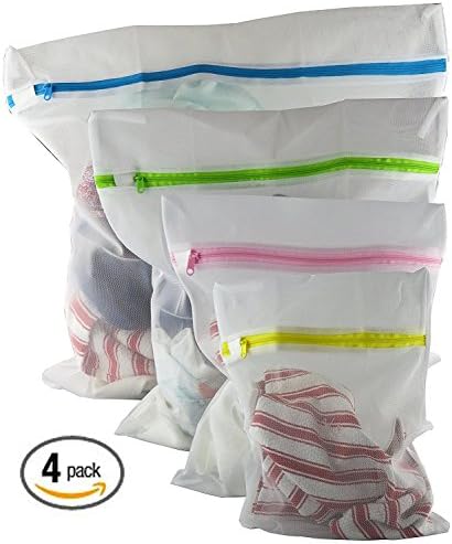 Viridis Products - 4 Pack of Laundry Wash Bags - 4 Sizes, Small, Medium, Large, Extra Large - Protect Delicates &amp; Keep Items Looking New - Ideal for Clothing, Lingerie, Shoes &amp; Toys - Features Non-Metal Zippers That Don't Rust.
