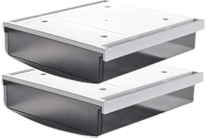 TUKA-i-AKUT 2X 1,7L Cassetti Sotto Scrivania, 21x18x5,4cmcm Autoadesivo Nascosta Cassetto Sottostruttura per Scrivania/Mobile/Libreria/Mobile da Cucina ecc. 2 Unità Glassato Nero TKD8608