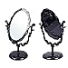 TR.OD Brand New Desktop Rotatable Gothic Small Size Rose Makeup Stand Mirror Black Butterfly