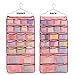 Produktbild HaoCH Doppelseitiger Hängeschrank Organizer 42 Netztaschen Aufbewahrungstasche mit Bügel für Unterwäsche, Strümpfe, Toilettenzubehör, BH, Socken Rose