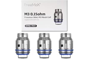 Freemax 904L M Mesh Coils - Pack of 3 Coils | M Series for M Pro 2 Tank & M Pro Tank | M1/M2/M3/M4 - Contains No C₁₀H₁₄N₂ (M3-0.15 ohm)