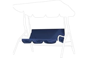 GHZSTE Housse de coussin de rechange imperméable et anti-poussière pour balancelle de jardin 3 places (bleu foncé (spécification du fournisseur : bleu)