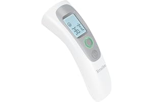 Terraillon Thermo Distance, Contactless Infrared Forehead Thermometer, Temperature Measurement of Body/Objects/Liquids/Air, Memory of the Last 9 Measurements, White/Gray