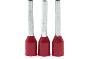 ERKO terminali per cavi 100 pezzi, sezione del cavo 1 mm2 lunghezza 8 mm connettori professionali realizzati in rame zincato elettrolitico con isolamento in poliammide, connettori per cavi