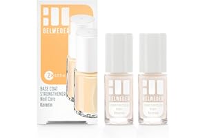 BELWEDER - Smalto Unghie con Cheratina 2 x 7,5 ml - Smalto Rinforzante Unghie Fragili, Morbidi, Diradati e Fragili - Smalto Trasparente Unghie - Smalto Indurente Rinforzante Unghie - Smalti per Unghie