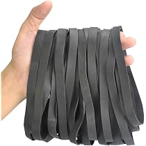 20 Elastici In Gomma Spessi E Resistenti – Neri, 12x1 Cm, Per Ufficio E Casa, Fissaggio Di Buste E Carte
