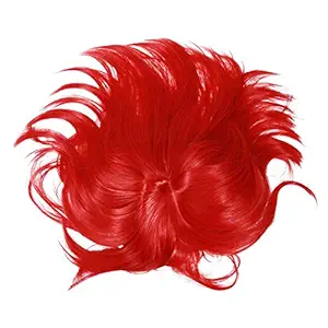 Hippity Hop Short Straight Wig , Red Short Fluffy Curly Hair Wig Women Daily Party Costume Short Wigs