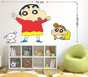 Wallzone Vinyl Shinchan Wall Sticker, 70 x 45 cm, Multicolour