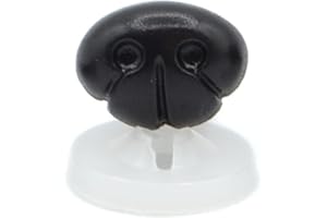 celloexpress Black Animal/Dog Nose 12mm x 9mm Plastic Backs - Teddy Bear & Soft Toy Making Detailed Nose - Pack of 4