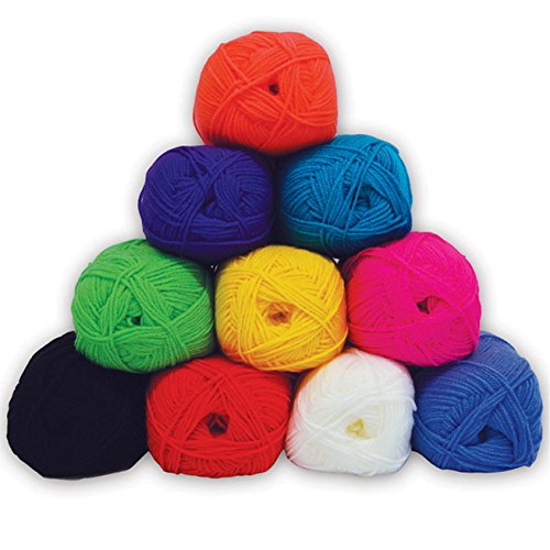 Springboard Coloured Double Knit Knitting Wool Yarn (Pack of 10 x 100 g balls)