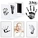 Produktbild MCREE 3 PCS Baby Ink Pad für Baby Fußabdrücke Handabdruck und Fingerabdrücken Kit mit 3 extra große Pads und 6 Impressum Karten perfekt Keep Baby-Baby Dusche Geschenk (Schwarz)