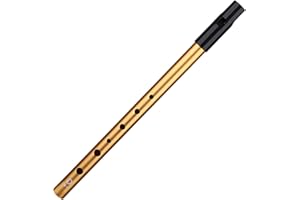 SERNVALOQ Tin Whistle, Irish Tin Whistle D, Six-Hole Aluminum Penny Whistles for All Levels, Performances and Practices(COLOR:Gold)