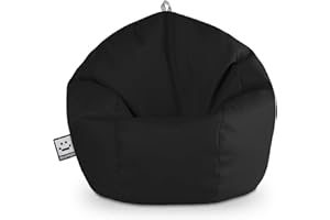 Happers Pouf Poltrona per Bambini in Similpelle per uso Interno Nero