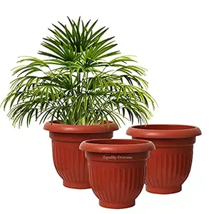 EQUALITY OVERSEAS Plastic Flower Pot for Garden Balcony Planters - 12 Inch, Brown (3)