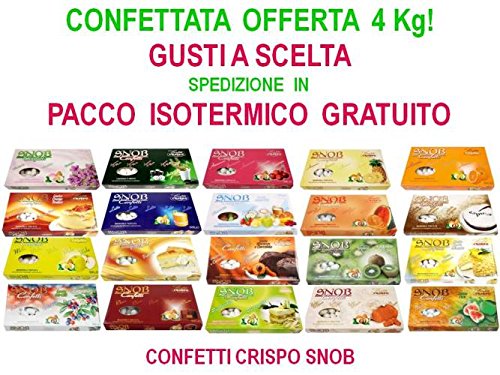 Confetti Crispo CONFETTATA OFFERTA 8 pacchi Snob per matrimonio, comunione, bomboniere, battesimo, laurea, confettata
