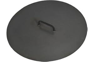 MR. DEKO Deckel Feuerschale Ø 60,5 cm | runder Feuerschalendeckel aus schwarzem Stahl 3,5 kg | stabil wetterfest hitzebeständig | Schutz vor Glut Asche Regen | Zubehör passend Feuerschalen