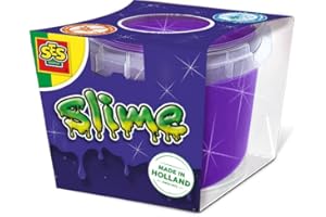 SES Creative 15044 viola Slime in tazza, 140 g, melma luminosa, giocattolo, gioco con melma, Made in Europa, per bambini a partire dai 3 anni in su
