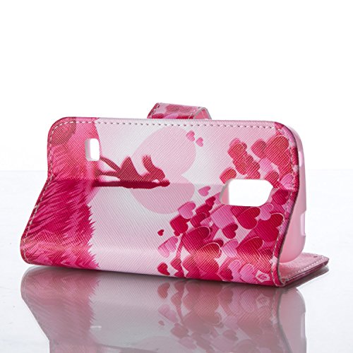 SKYXD für Samsung Galaxy S5 Mini Hülle Leder Romantic Couples Folio Klappbar Handy Tasche Schutzhülle [Magnet / Brieftasche Kartenfach / Standfunktion] Klapphülle mit [Handyanhänger + Eingabestift] Zubehör Set für Samsung Galaxy S5 Mini Case Bookstyle Flip Leather Cover With [Stylus and Dust Plug] - 6
