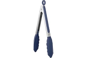 ‎U-TASTE U-Taste Silikonowe szczypce 22 cm: 315℃ odporne na wysokie temperatury szczypce kuchenne z mocnymi uszczelnionymi nieprzywierającymi gumowymi końcówkami, uchwyt ze stali nierdzewnej 18/8 pokryty