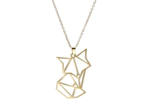 kkjoy Collar de origami de acero inoxidable con colgante de animal para mujes y niña